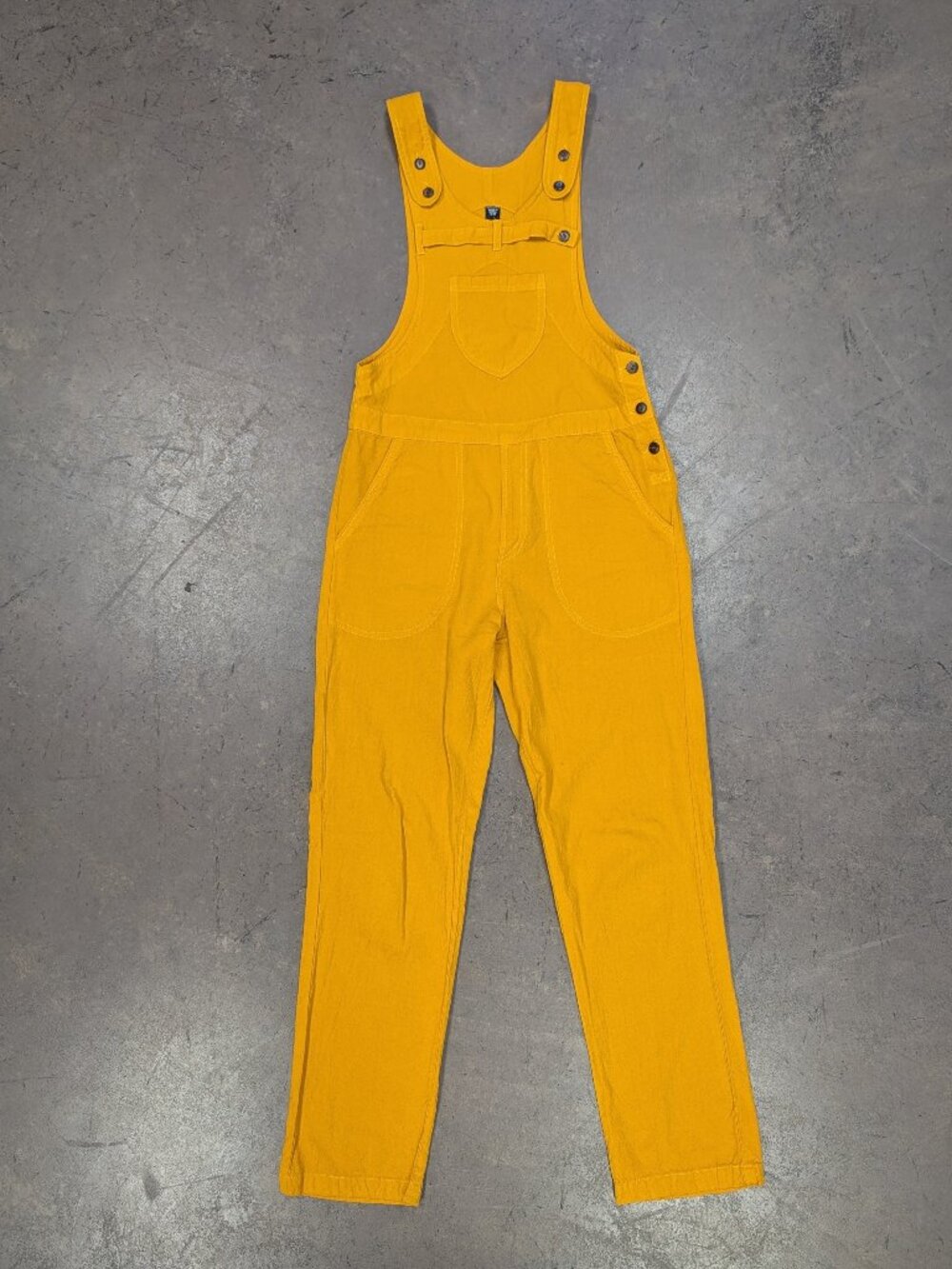 Nepal Cotton Overalls Mustard Yellow S/M Pockets Buttons